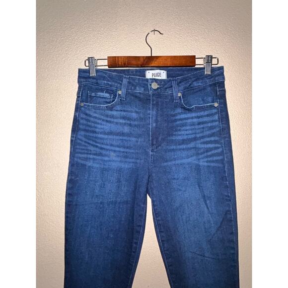 Paige cowboy cowgirl Y2k Hoxton Ankle  Blue  Baylor Distressed Western Jeans - Picture 2 of 9